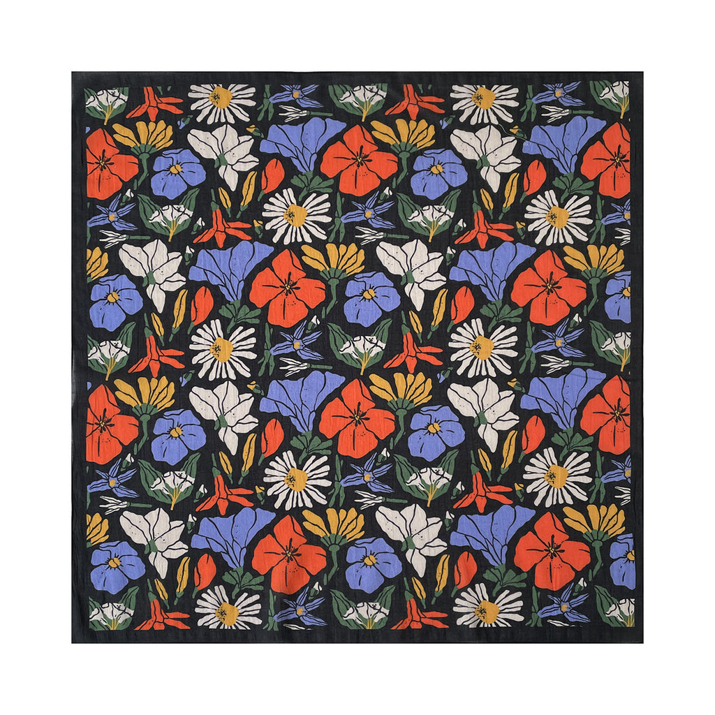 Vintage Ethnic Motif Cotton Square Bandana - NO-3