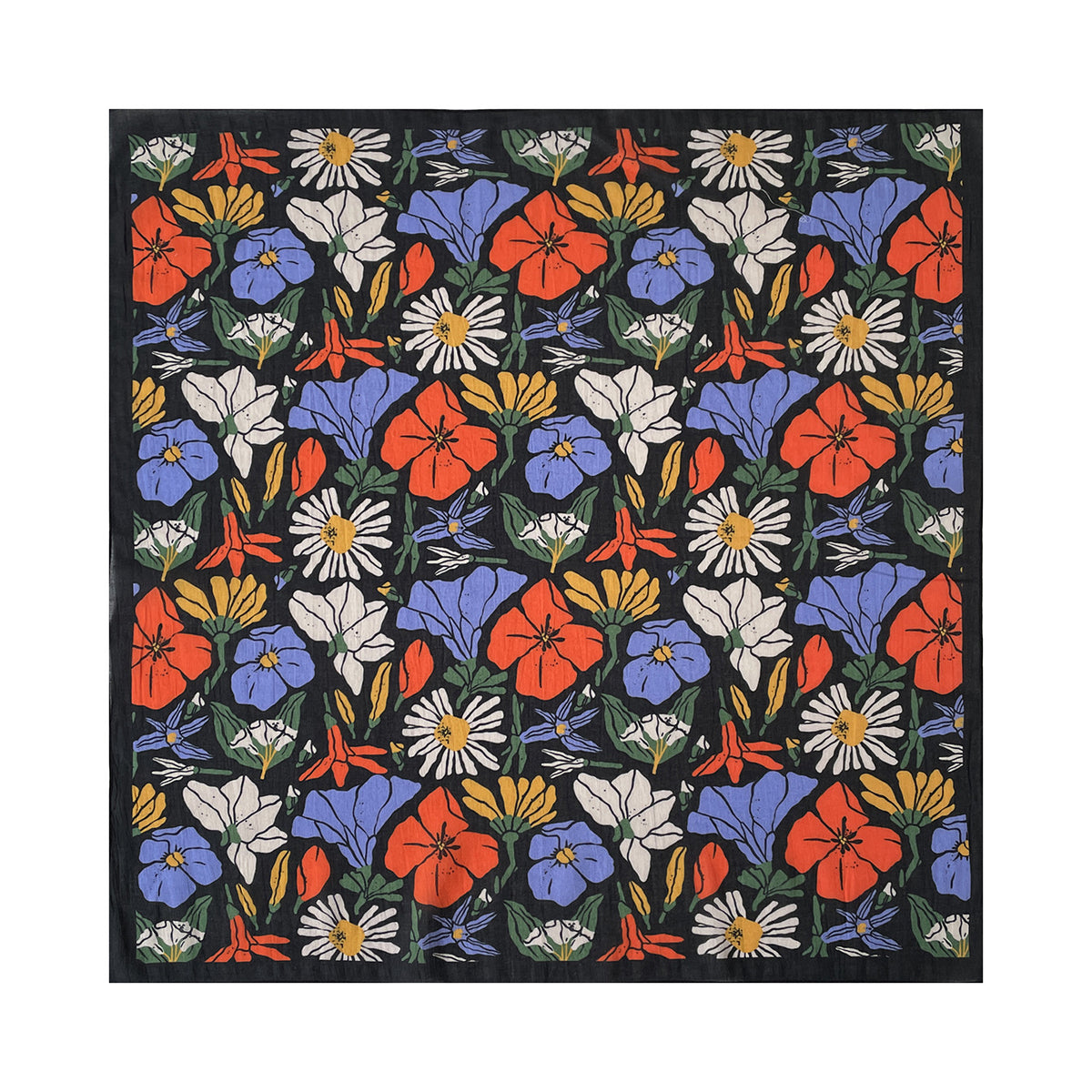 Vintage Ethnic Motif Cotton Square Bandana - NO-3