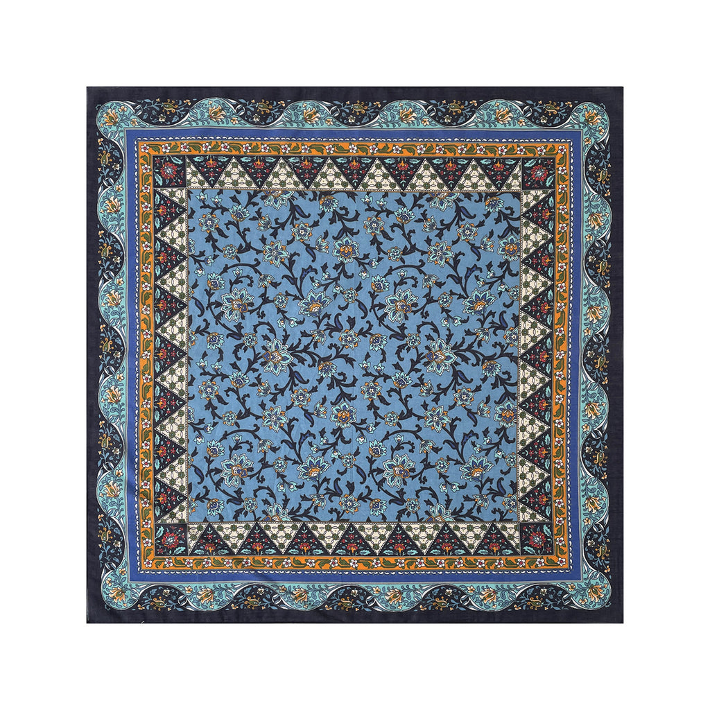 Vintage Ethnic Motif Cotton Square Bandana - NO-6