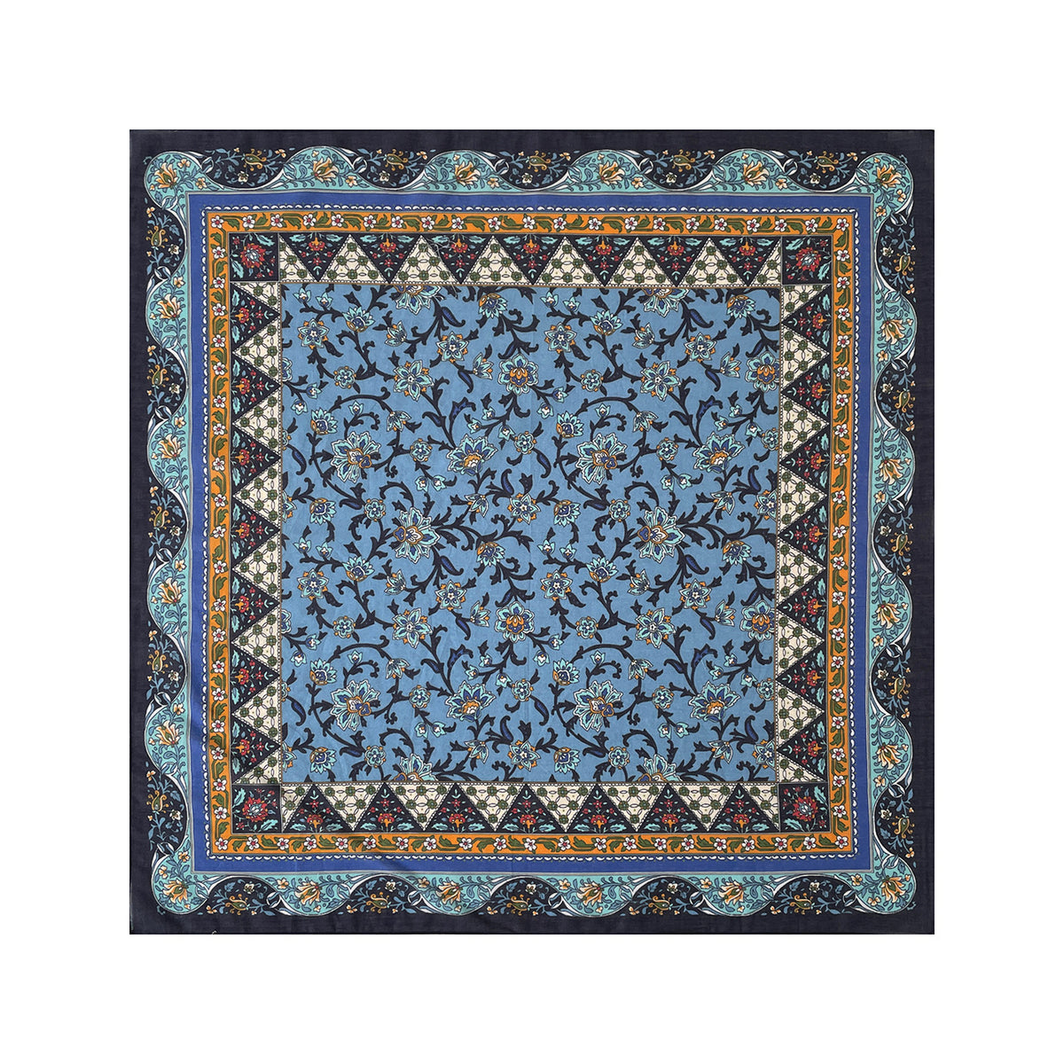 Vintage Ethnic Motif Cotton Square Bandana - NO-6
