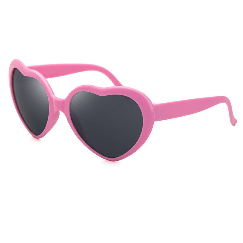 Heart Shaped Retro Party Sunglasses - Pink
