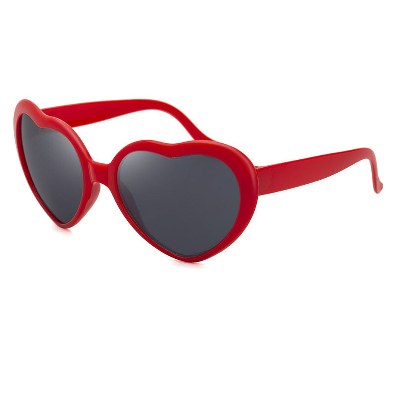 Heart Shaped Retro Party Sunglasses - Red