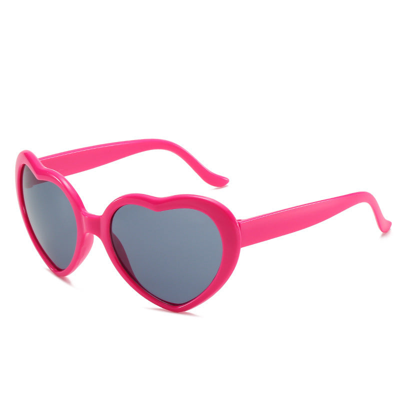 Heart Shaped Retro Party Sunglasses - Rose_Red