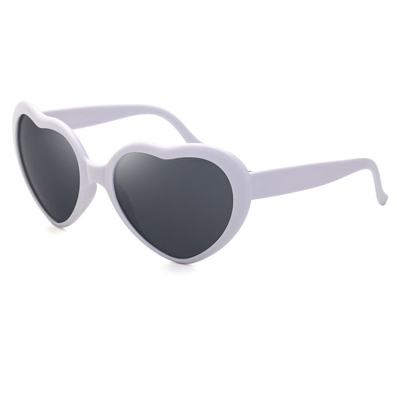 Heart Shaped Retro Party Sunglasses - White