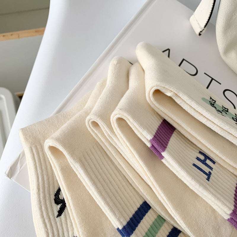 Varsity Stripe Lettered Crew Socks - 1966 - 1