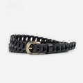 Vintage Chain Link Woven Thin Belt - Black