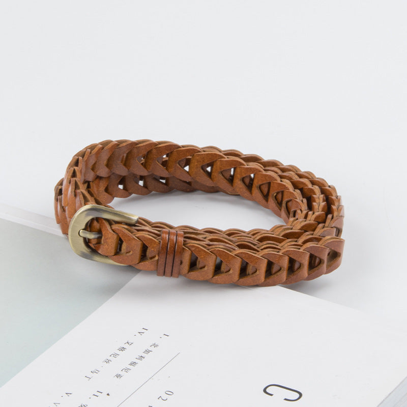 Vintage Chain Link Woven Thin Belt
