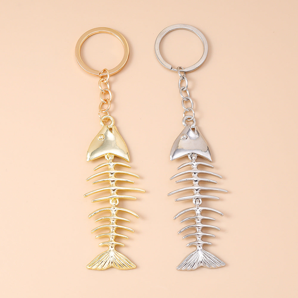 Skeleton Fish Bone Bag Charm Keychain