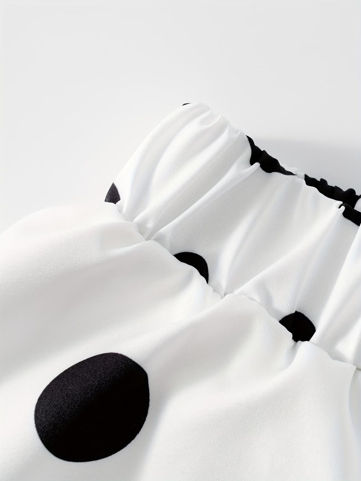 Polka Dot Full Sweep Maxi Skirt - White - 4