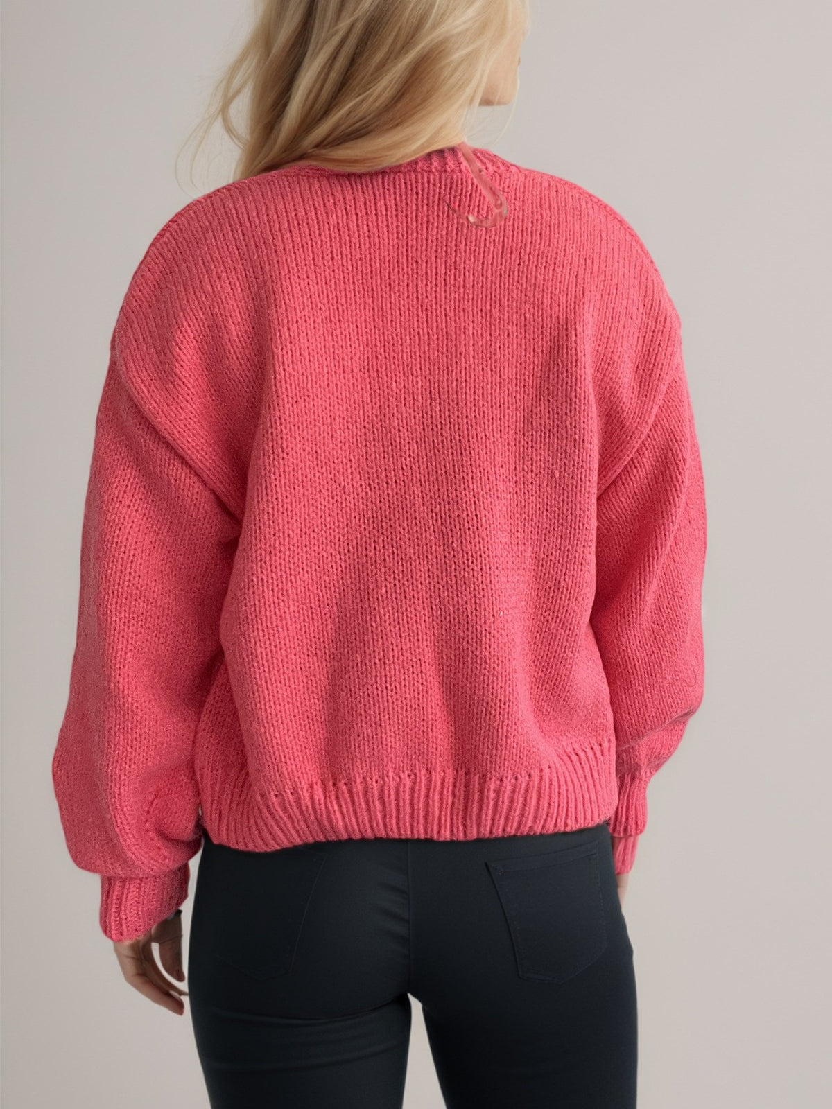 Daisy Applique Oversized Chunky Knit Cardigan - view 5