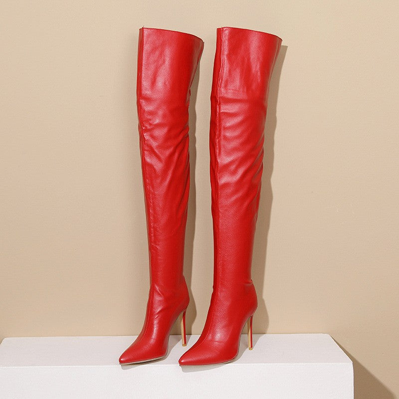 Slouchy Over the Knee Stiletto Boots