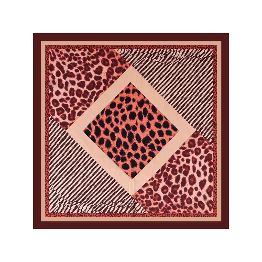 Mixed Animal Print Bandana Neck Scarf