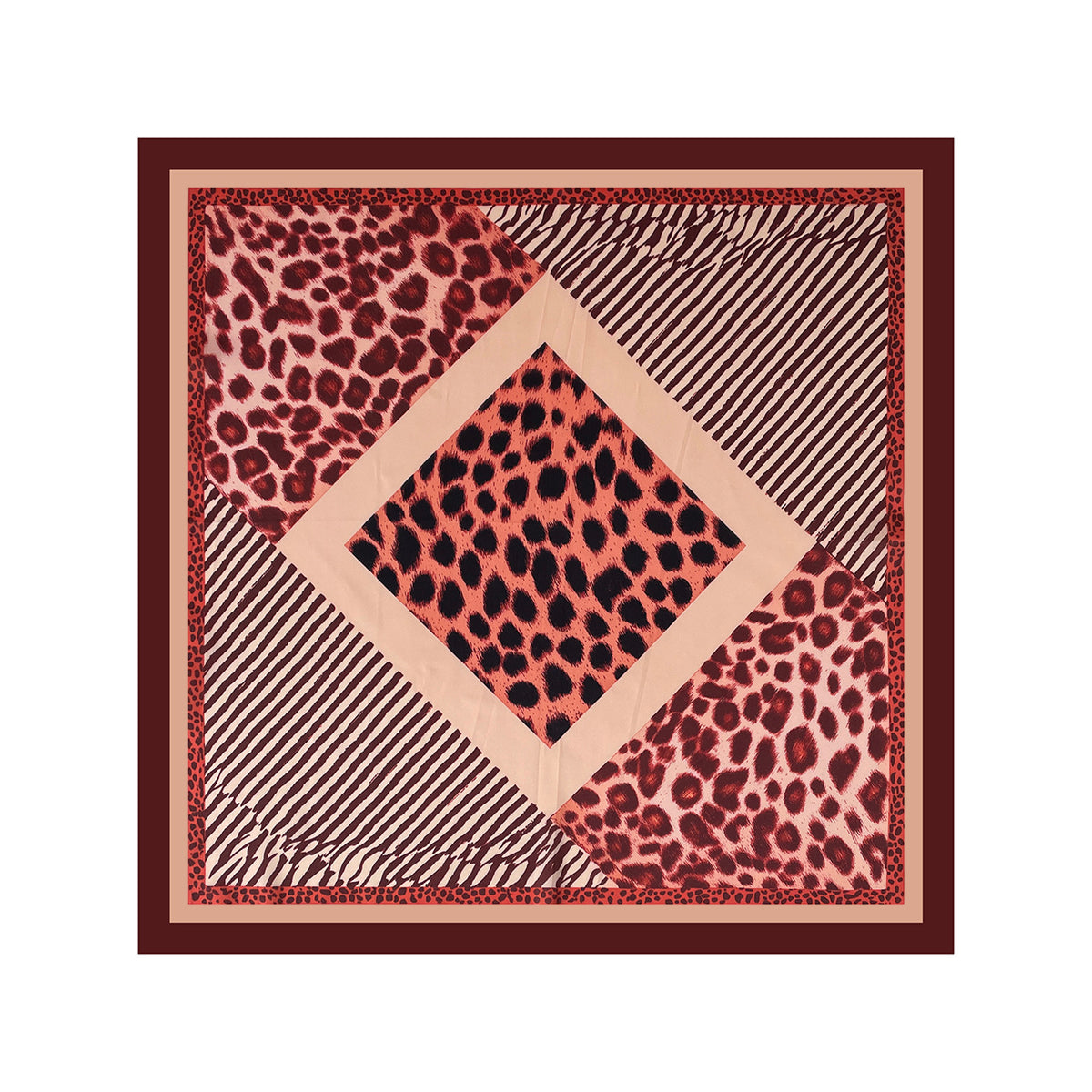 Mixed Animal Print Bandana Neck Scarf