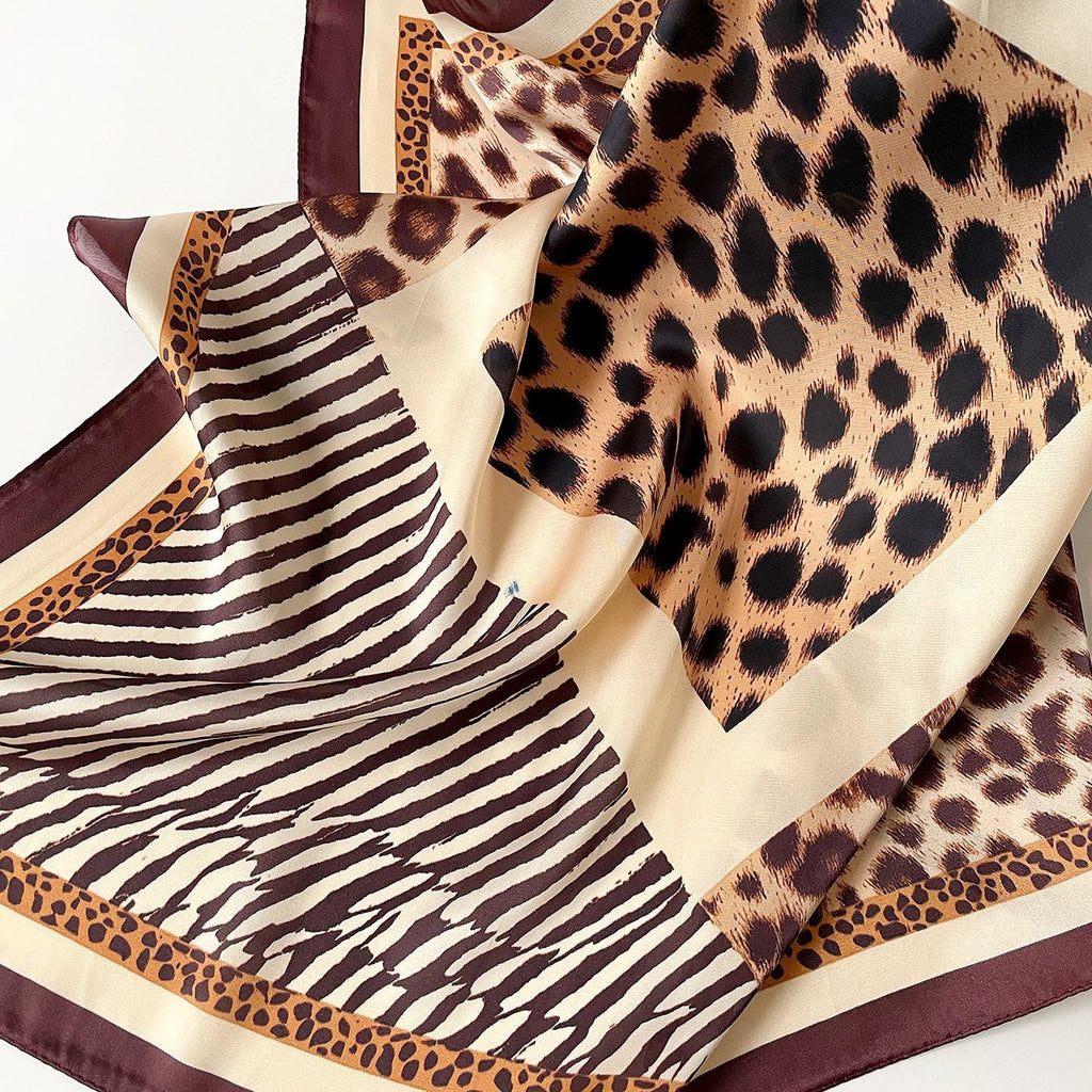 Mixed Animal Print Bandana Neck Scarf - view 1