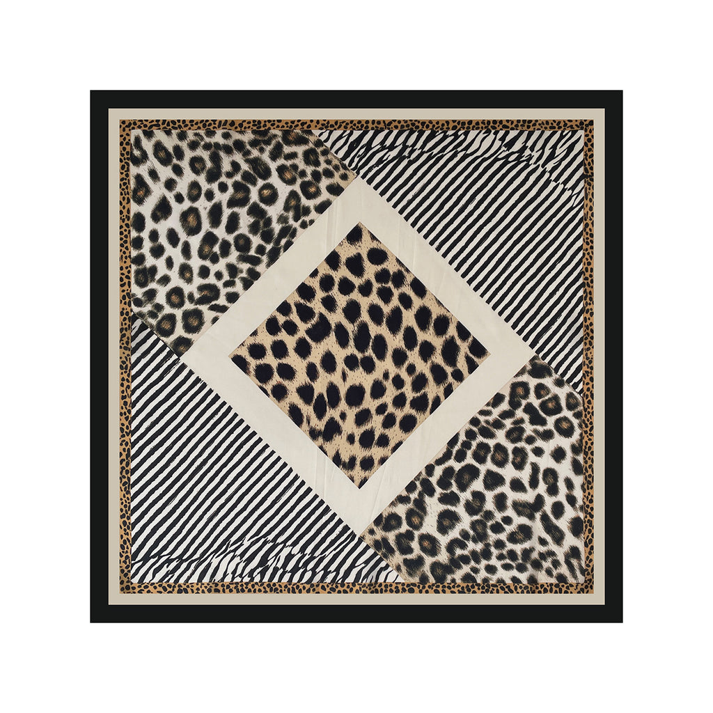 Mixed Animal Print Bandana Neck Scarf - view 2