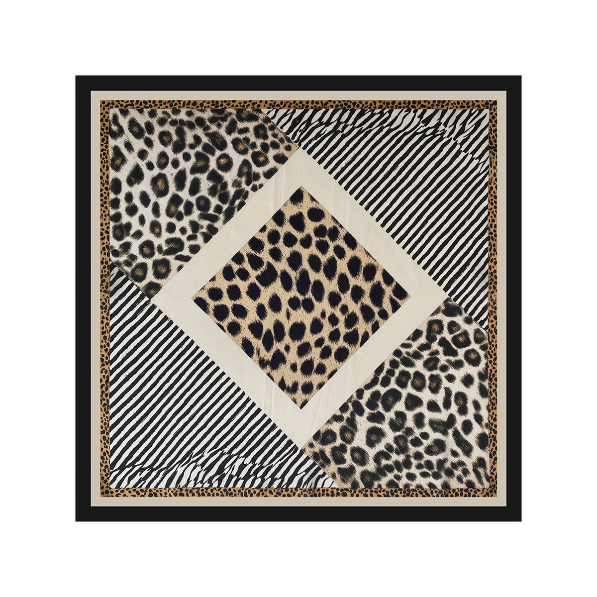 Mixed Animal Print Bandana Neck Scarf - view 2