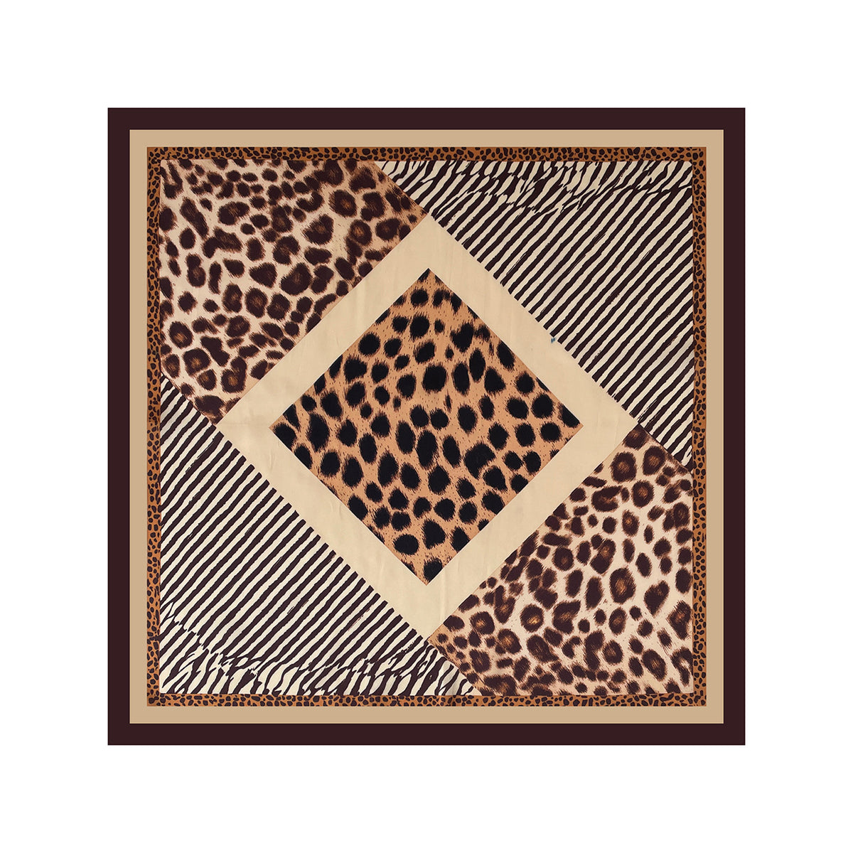 Mixed Animal Print Bandana Neck Scarf - view 3