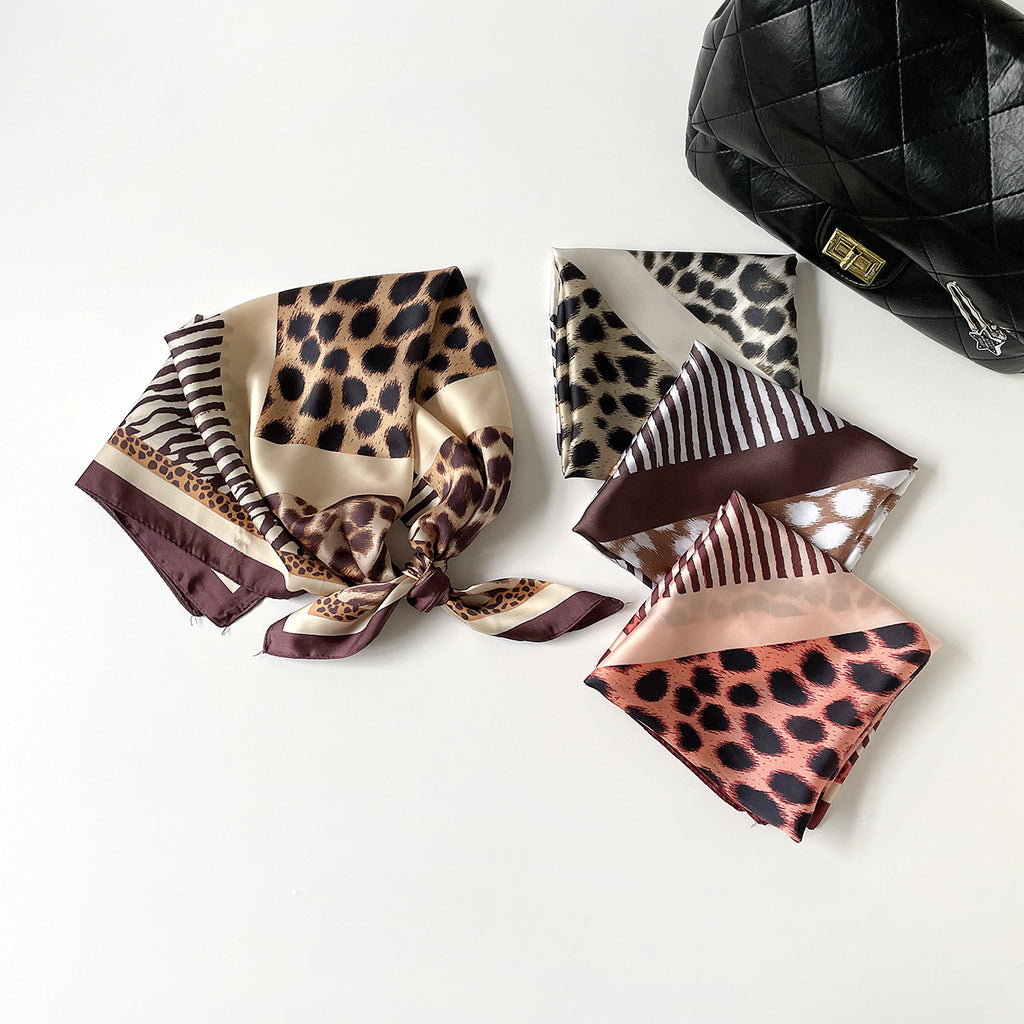 Mixed Animal Print Bandana Neck Scarf - view 5