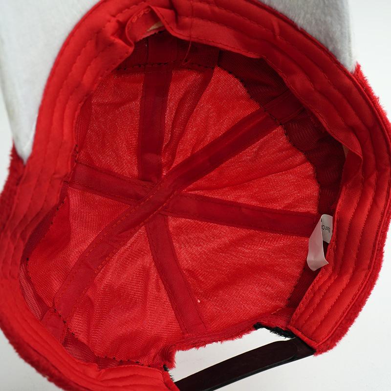 Santa Baseball Cap with Belt Buckle Band and Pom - Red - 4
