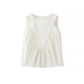 Pleated Sleeveless Swing Vest Top - White