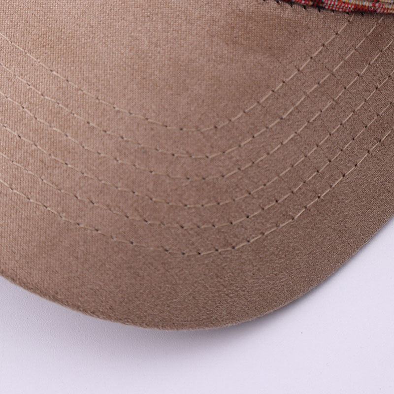 Embroidered Lettering Tapestry Baseball Cap Suede Bill - FKhaki - 4