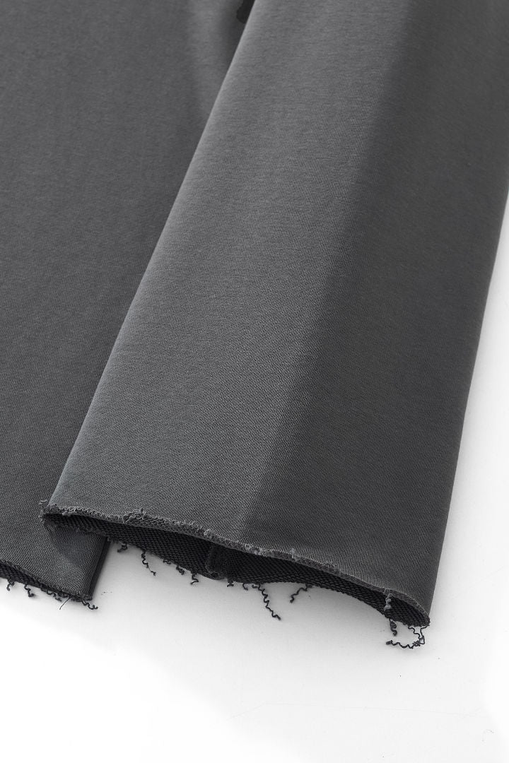 Boxy Mock Neck Sweatshirt With Raw Hem - Charcoal - 12