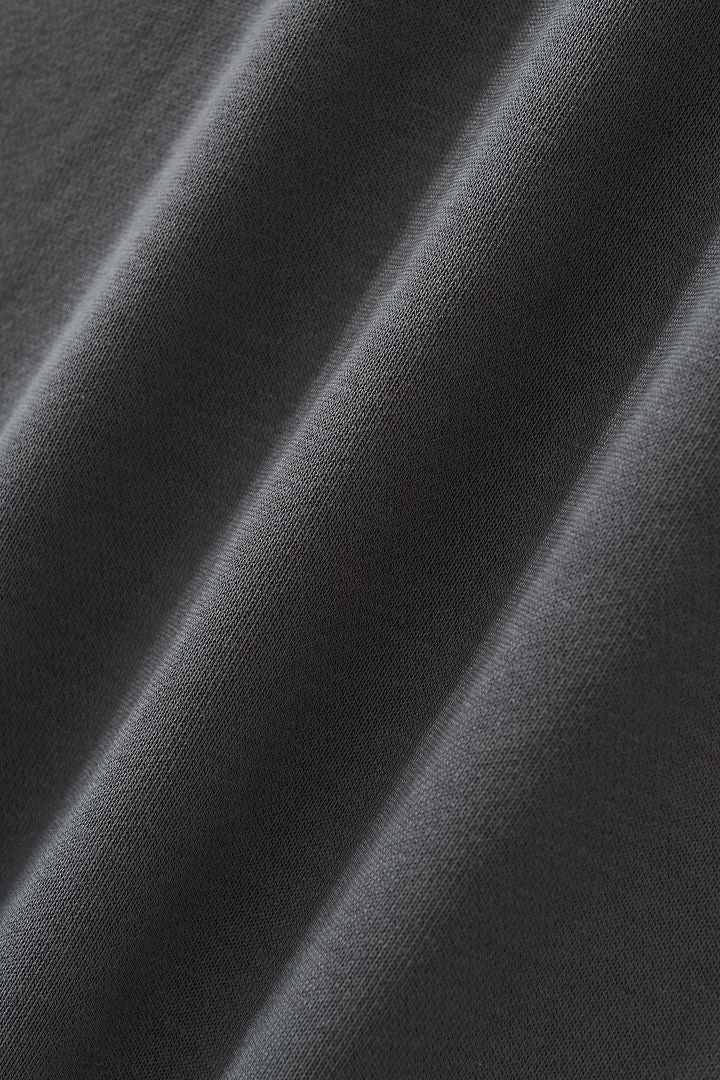 Boxy Mock Neck Sweatshirt With Raw Hem - Charcoal - 14