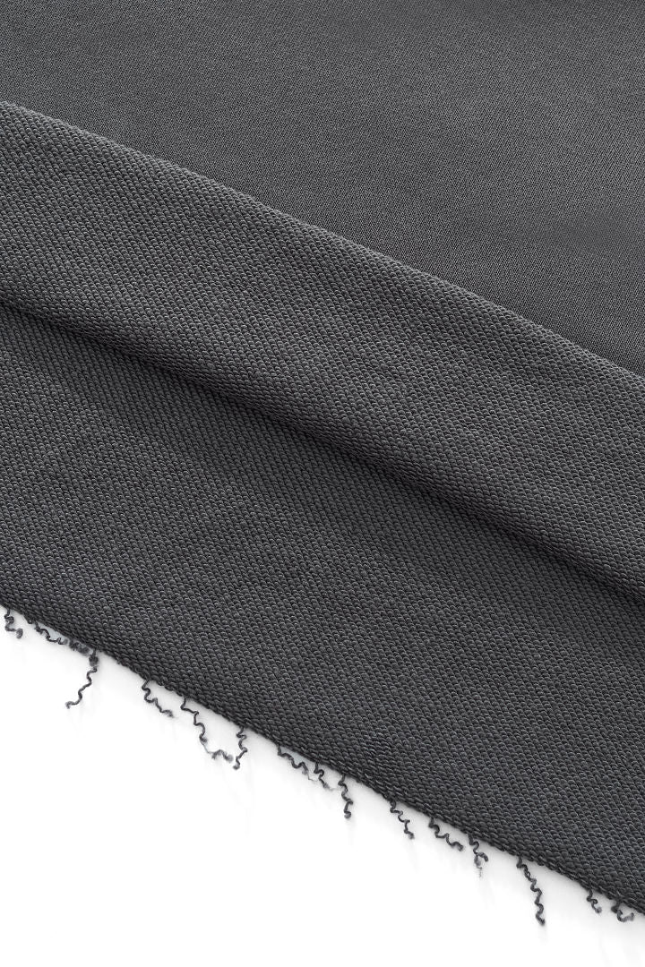 Boxy Mock Neck Sweatshirt With Raw Hem - Charcoal - 16