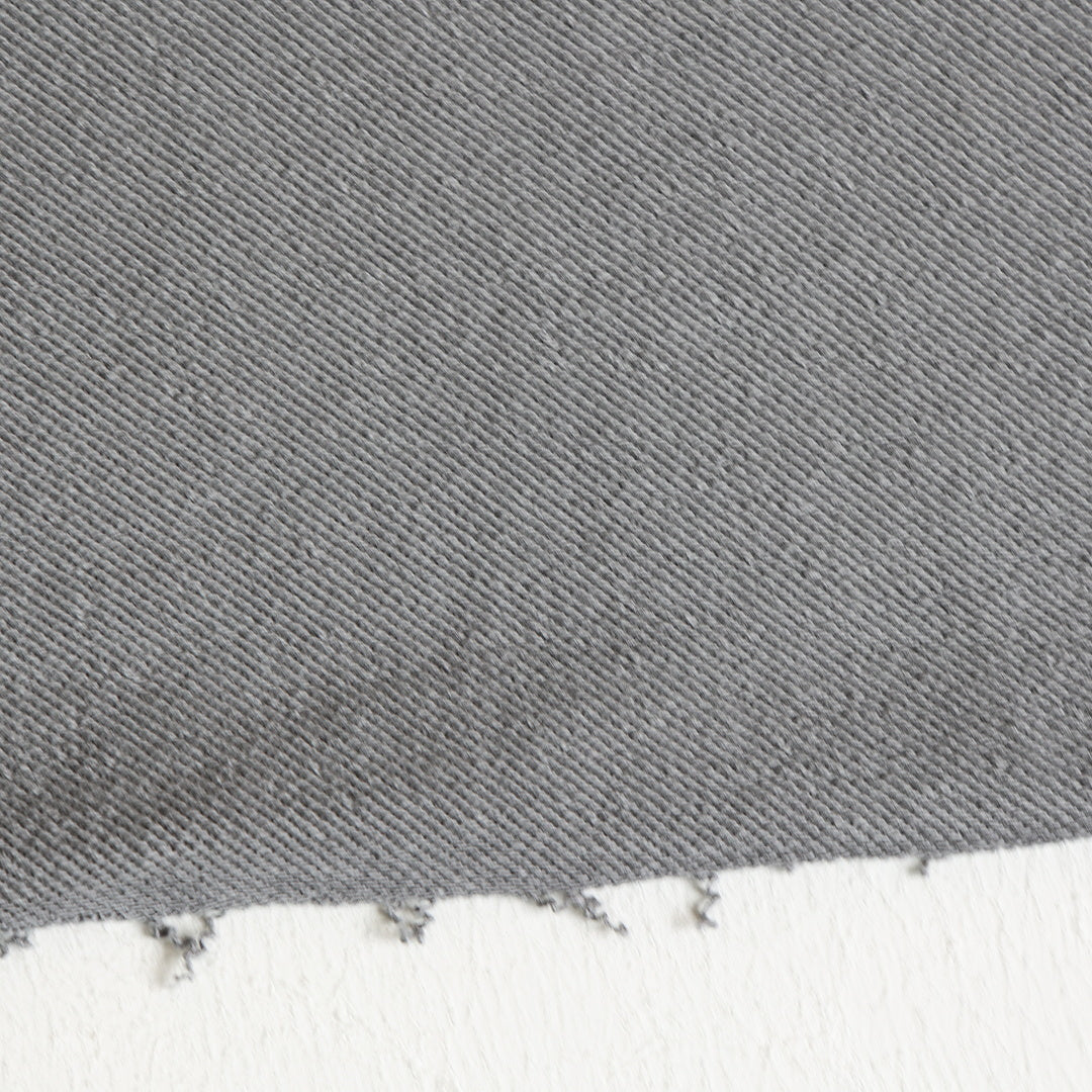 Boxy Mock Neck Sweatshirt With Raw Hem - Charcoal - 7