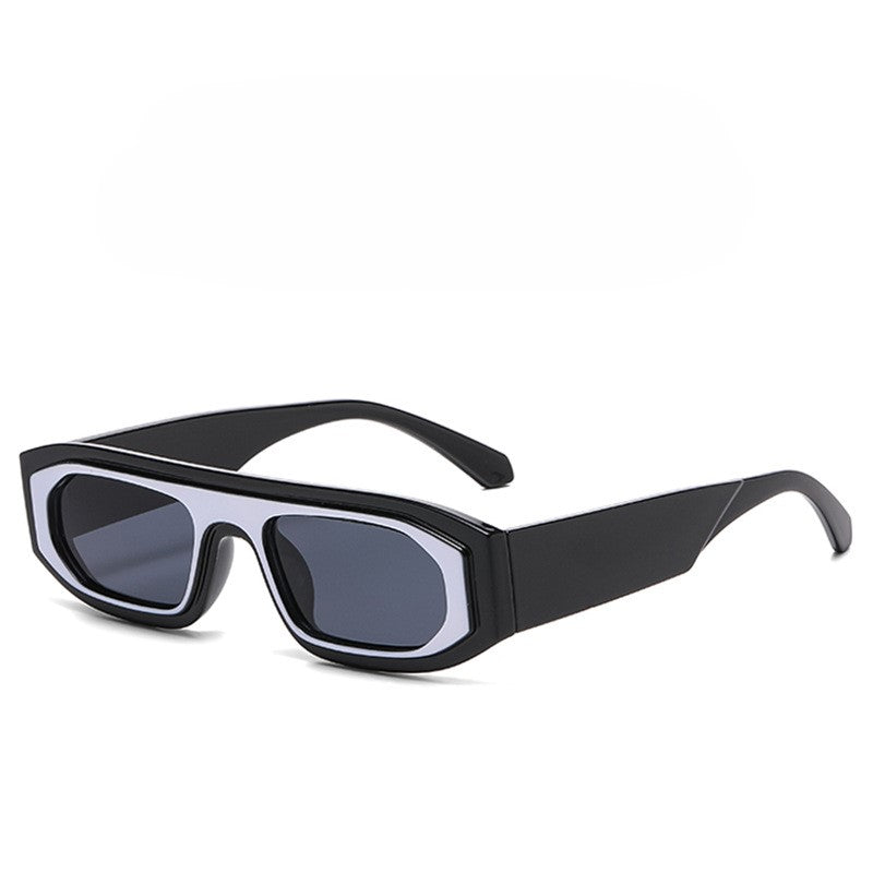 Chunky Rectangle Retro Sunglasses - Blackgrey