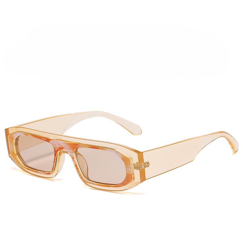 Chunky Rectangle Retro Sunglasses - Champagne