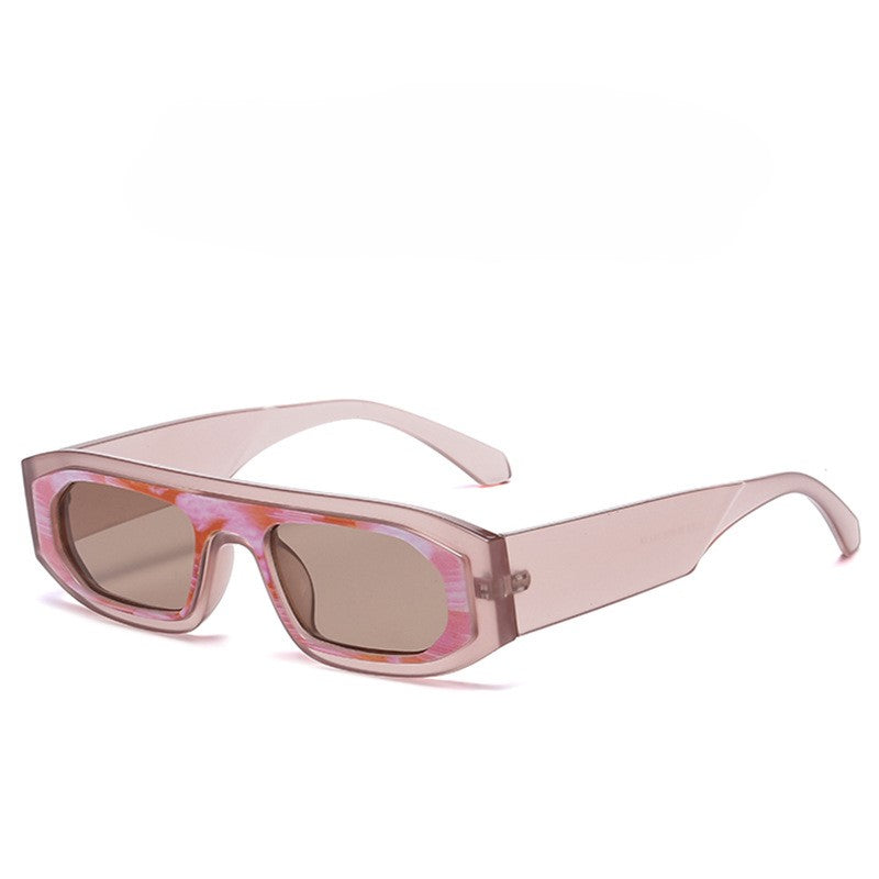 Chunky Rectangle Retro Sunglasses - Pink