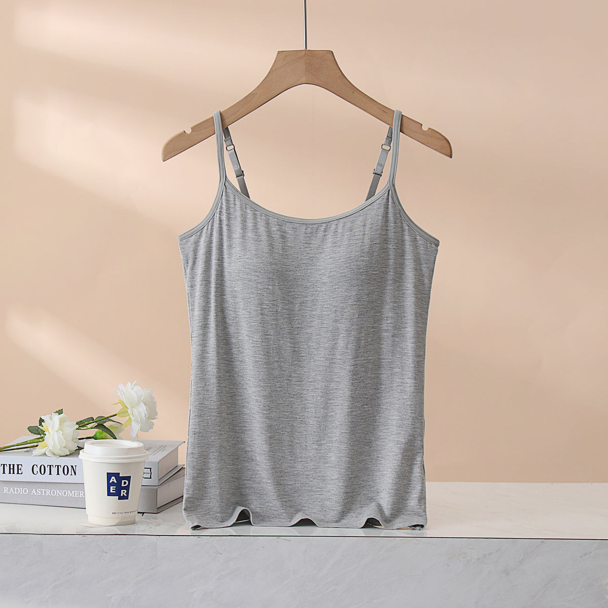 Everyday Viscose Camisole With Bra Cups - Ash