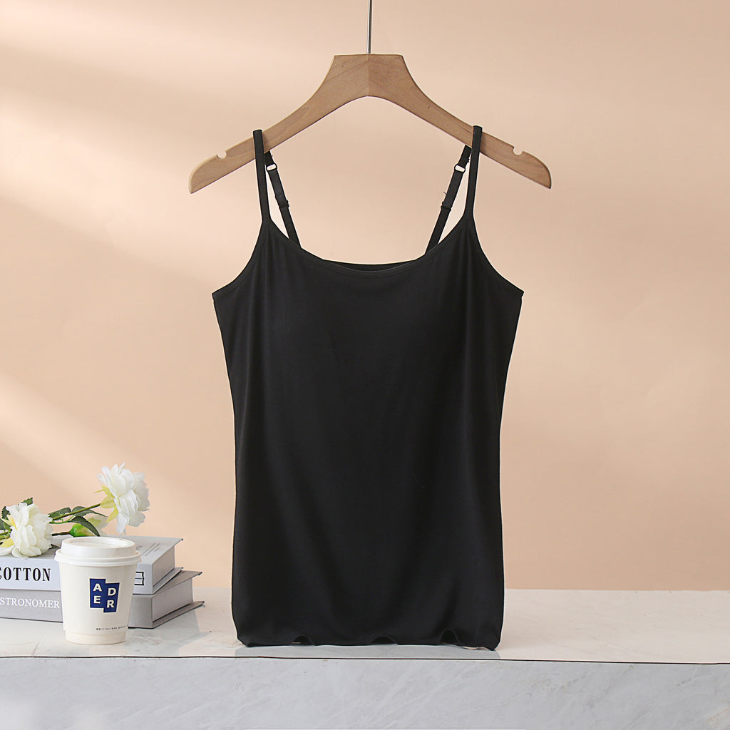 Everyday Viscose Camisole With Bra Cups - Black