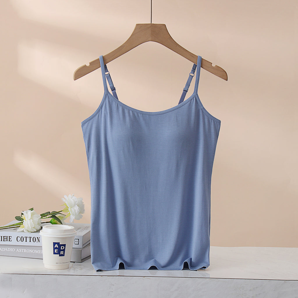 Everyday Viscose Camisole With Bra Cups - Blue - 1