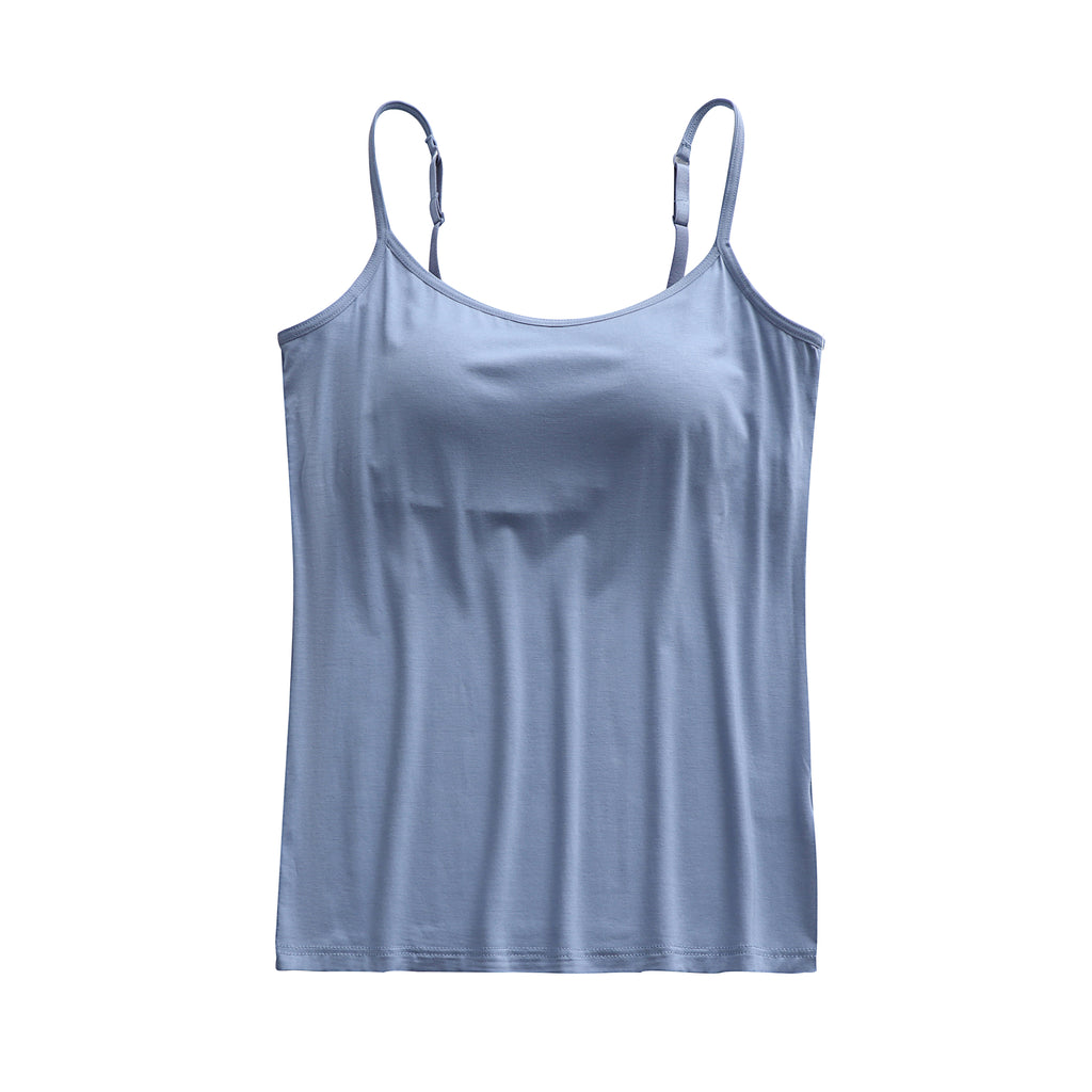 Everyday Viscose Camisole With Bra Cups - Blue - 7