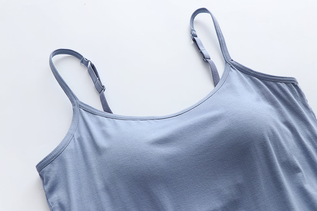 Everyday Viscose Camisole With Bra Cups - Blue - 8
