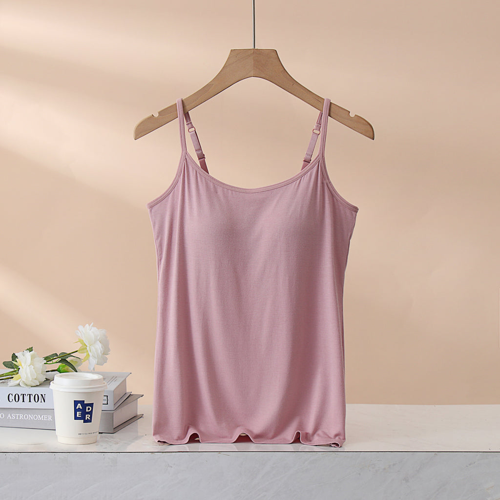 Everyday Viscose Camisole With Bra Cups - Blush