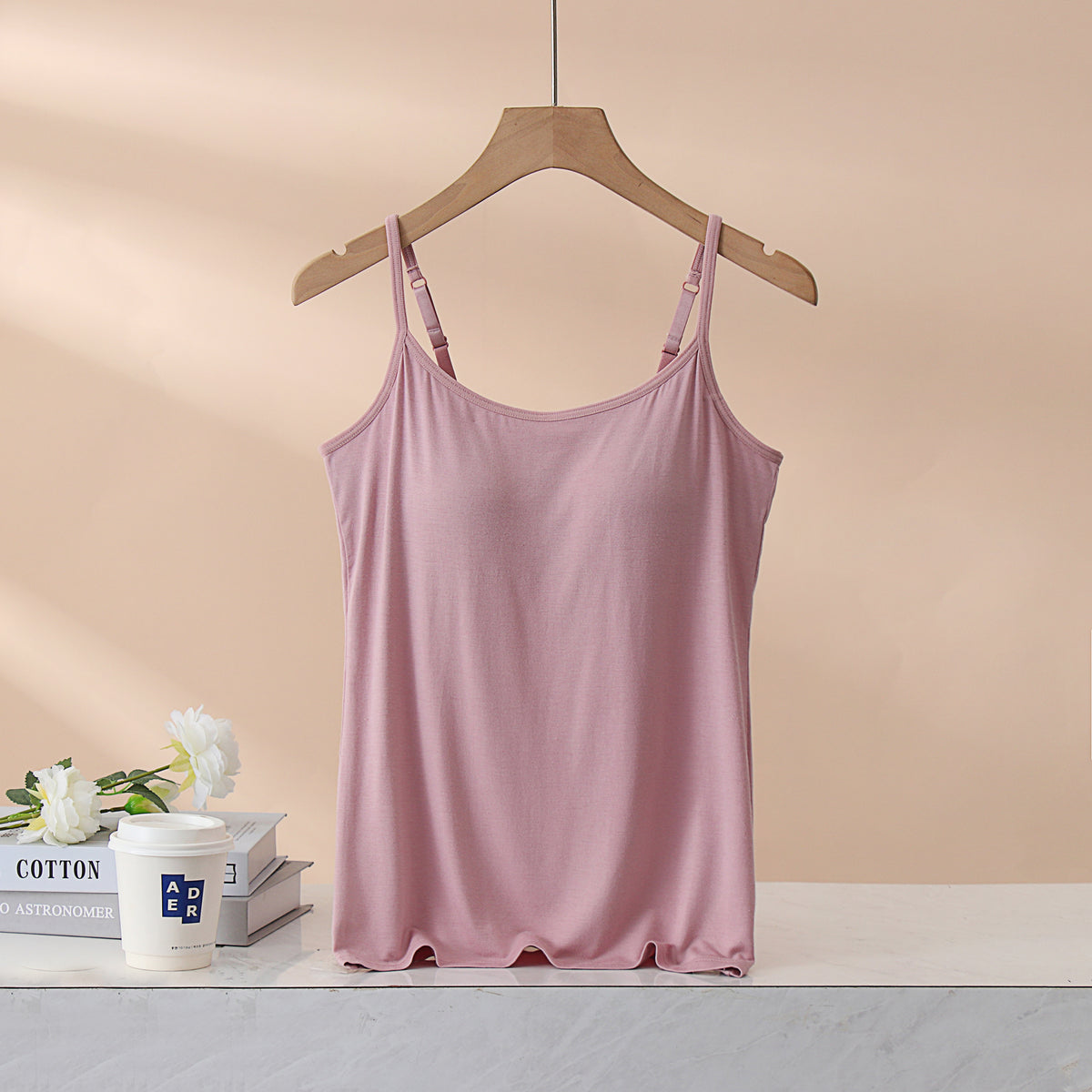 Everyday Viscose Camisole With Bra Cups - Blush