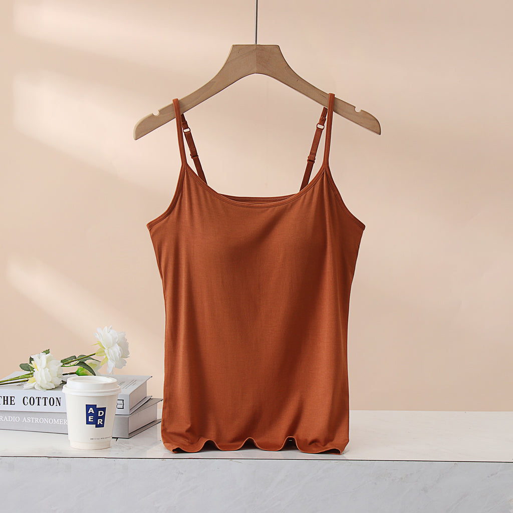Everyday Viscose Camisole With Bra Cups - Caramel