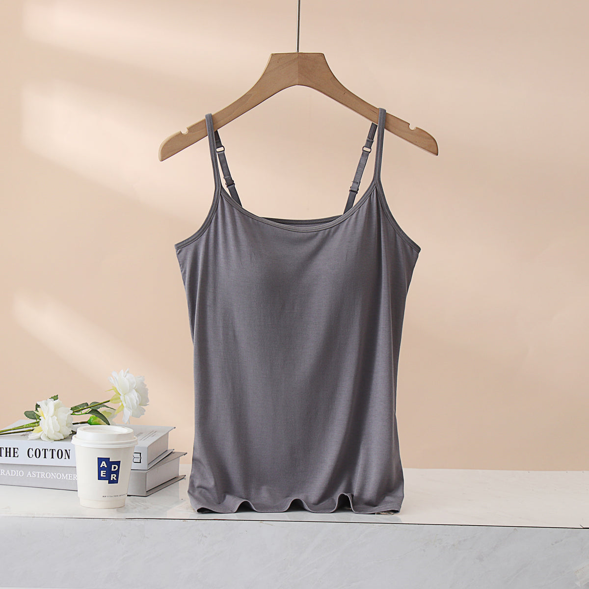 Everyday Viscose Camisole With Bra Cups - Gray