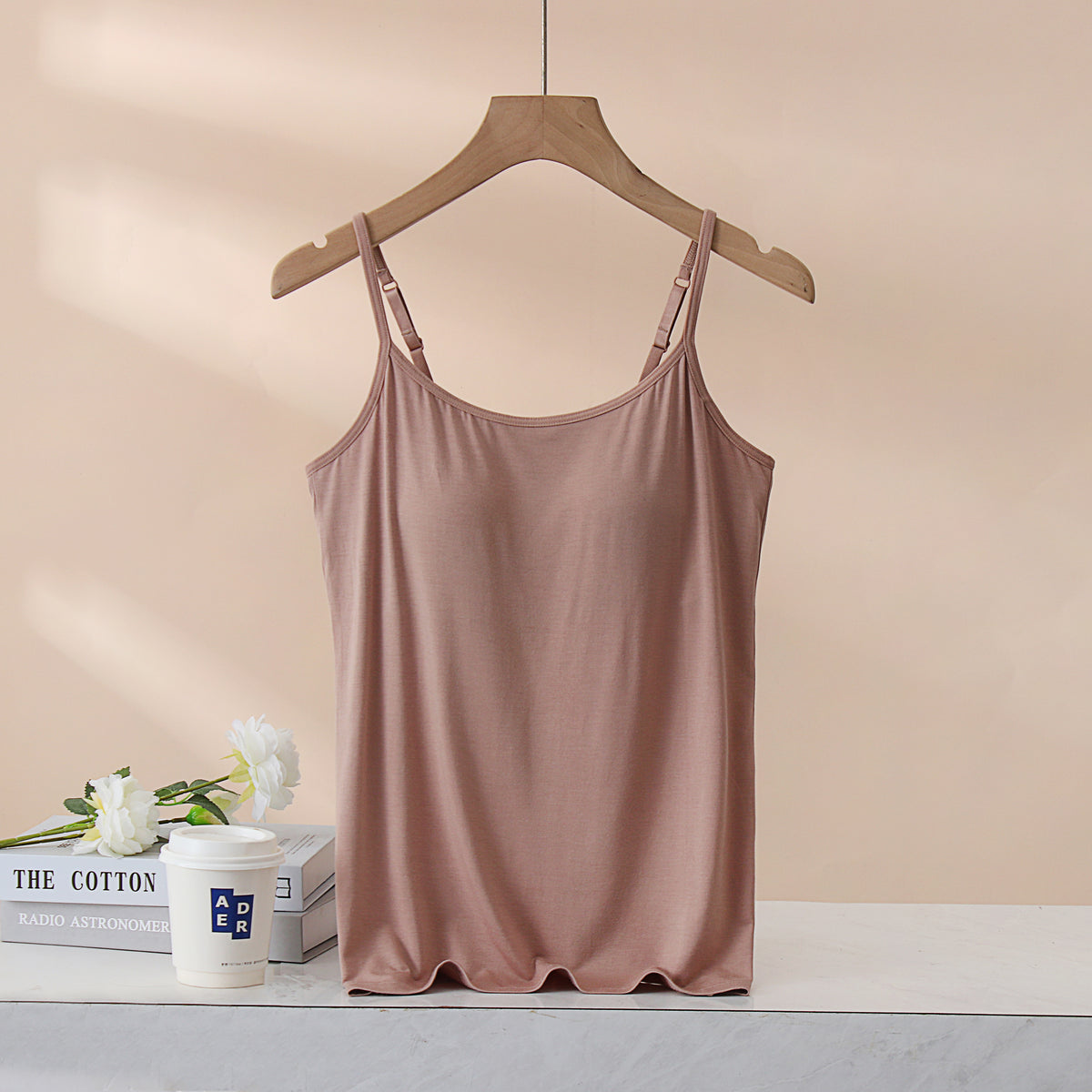 Everyday Viscose Camisole With Bra Cups - Khaki