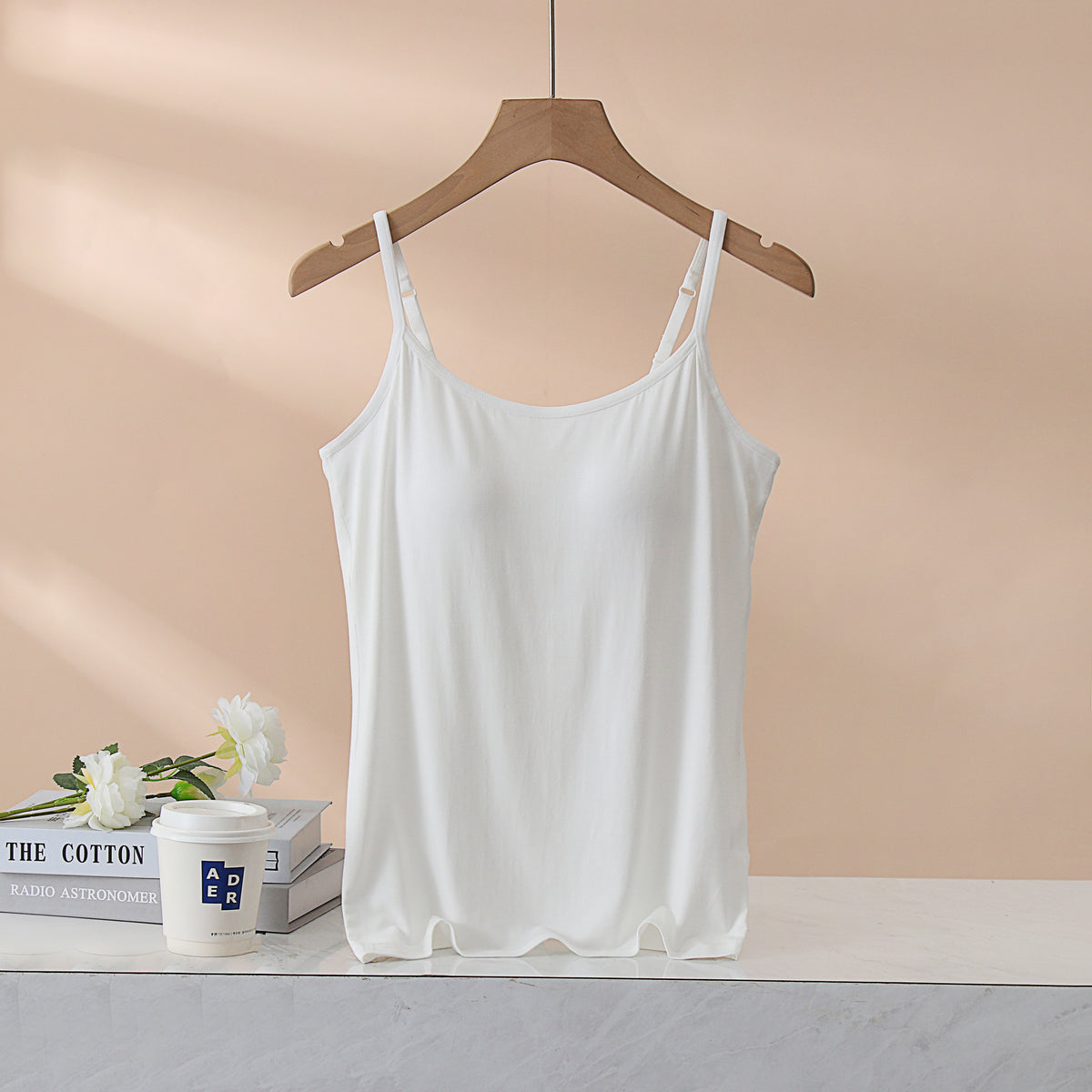 Everyday Viscose Camisole With Bra Cups - White
