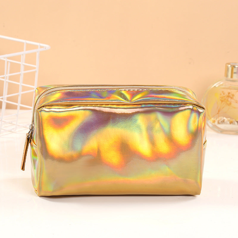 Holographic Boxy Zip Cosmetic Pouch - DGold