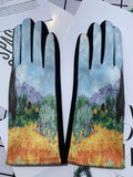 Classic Painting Print Touchscreen Gloves - Color_7