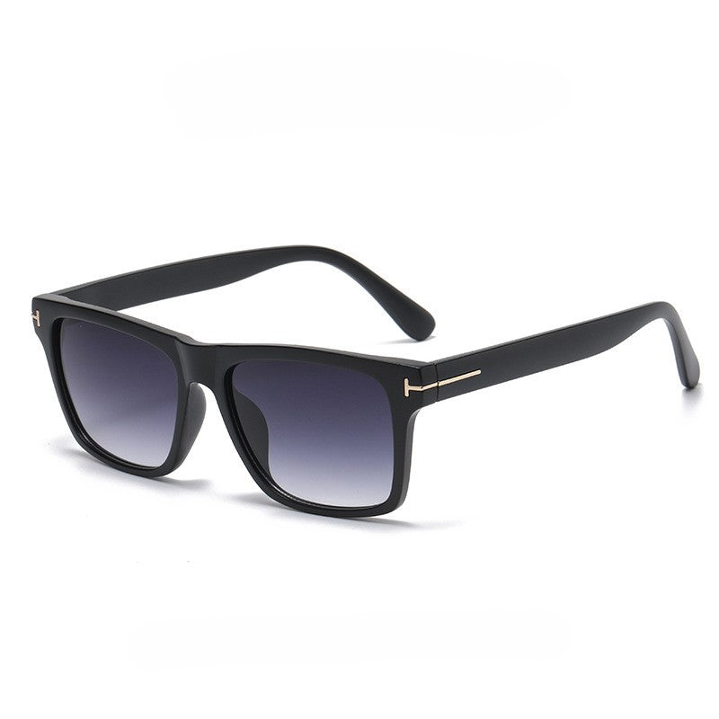 Flat Top Square Frame Sunglasses - Purple