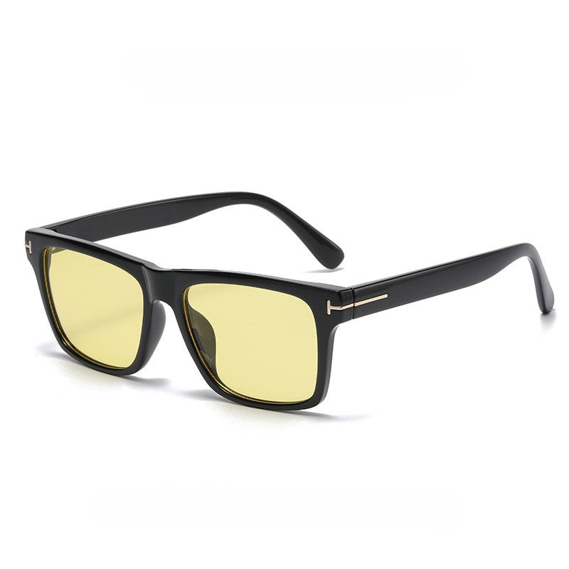 Flat Top Square Frame Sunglasses - Yellow