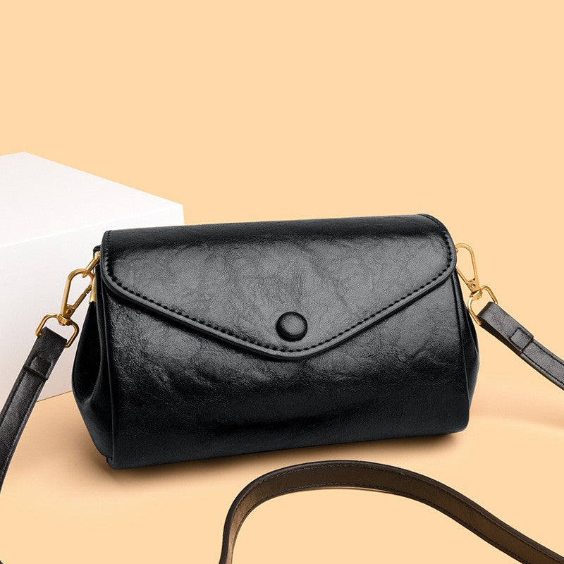 Vintage Envelope Flap Barrel Crossbody Bag