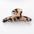 Studded Arch Marbled Hair Claw Clip - Brown
