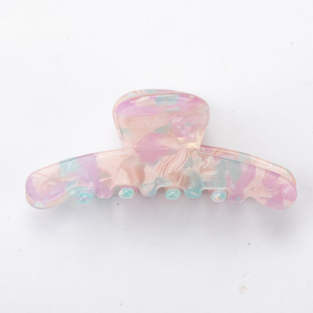 Studded Arch Marbled Hair Claw Clip - Pink